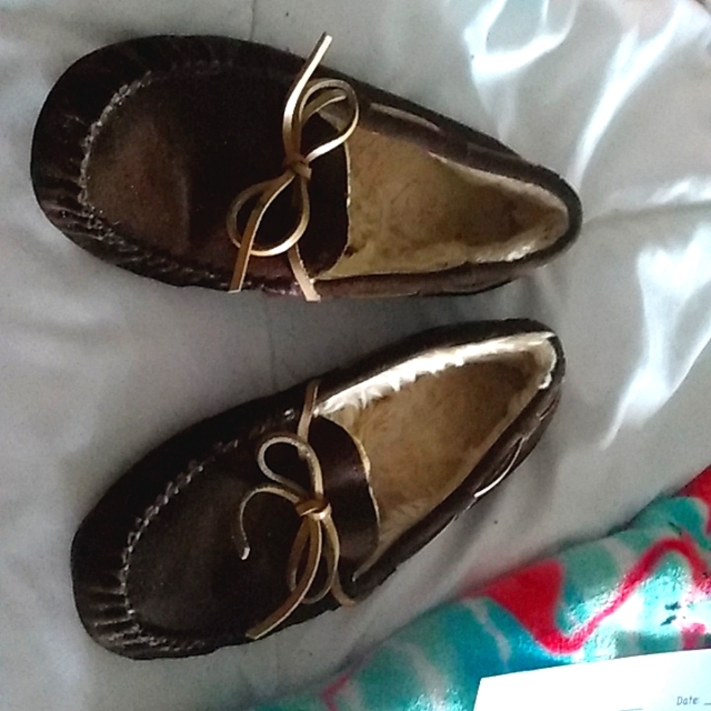 Brown suede moccasins